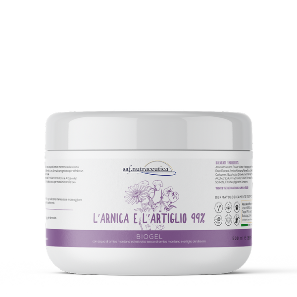 Saf.Nutraceutica Biogel Extra Forte Arnica Montana 99% 500ml - Gel Rinfrescante Per Sportivi, Vegan, Made In Italy, Con Menta E Mentolo